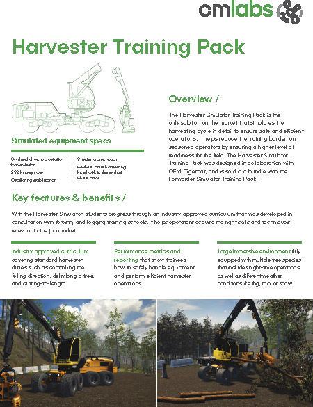 Harvester Training Pack CM Labs Vortex Forestry Equipment Training Simulators