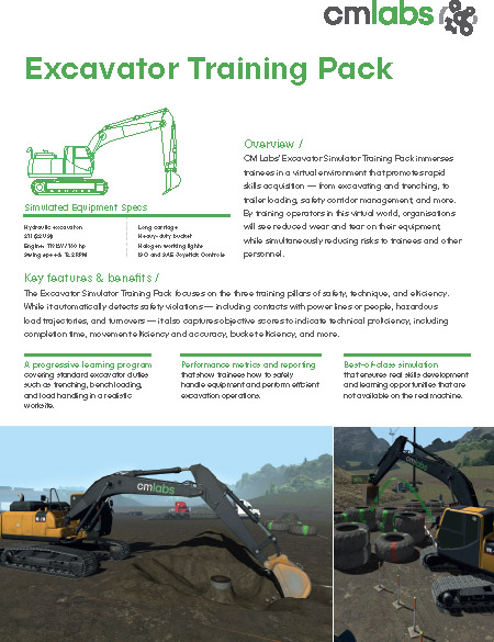 Excavator Training Pack CM Labs Heavy Equipment Simulators