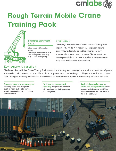 Rough Terrain Mobile Crane Training Pack Simulation Training for Crane Operators