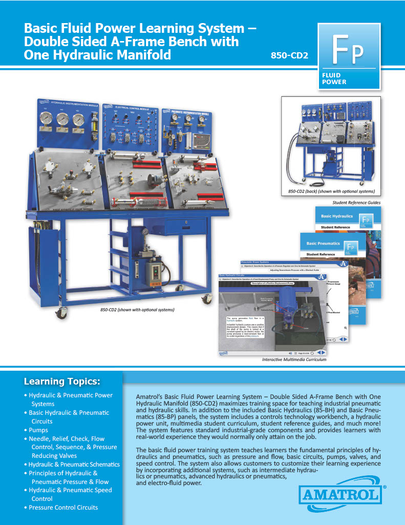 Basic Fluid Power Training System Amatrol Fluid Power Training 850-CD2