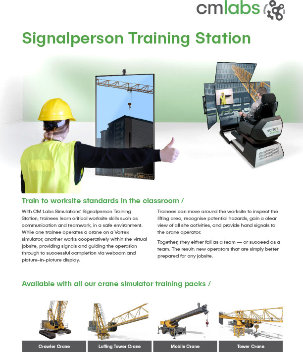 Signalperson Training Station CM Labs Simulation Training Solutions