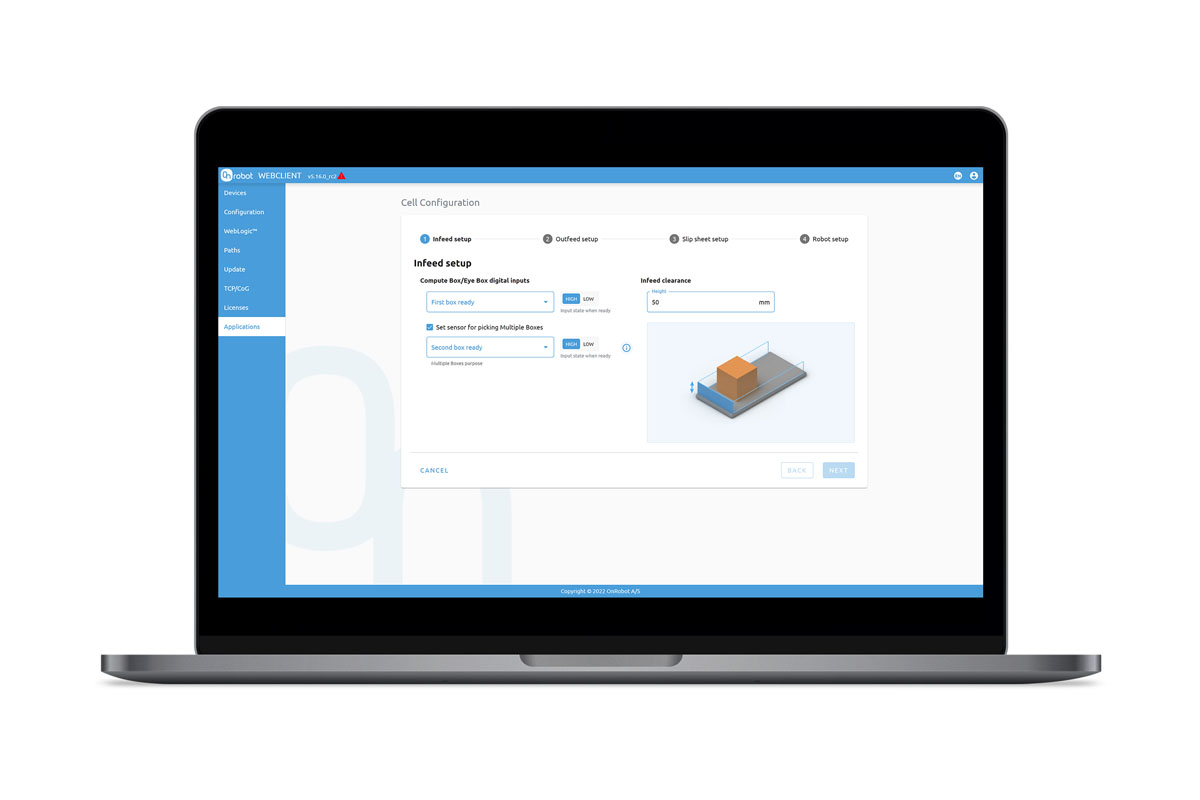 Cell Configuration Screen Intuitive, Step-by-Step Palletizing Software