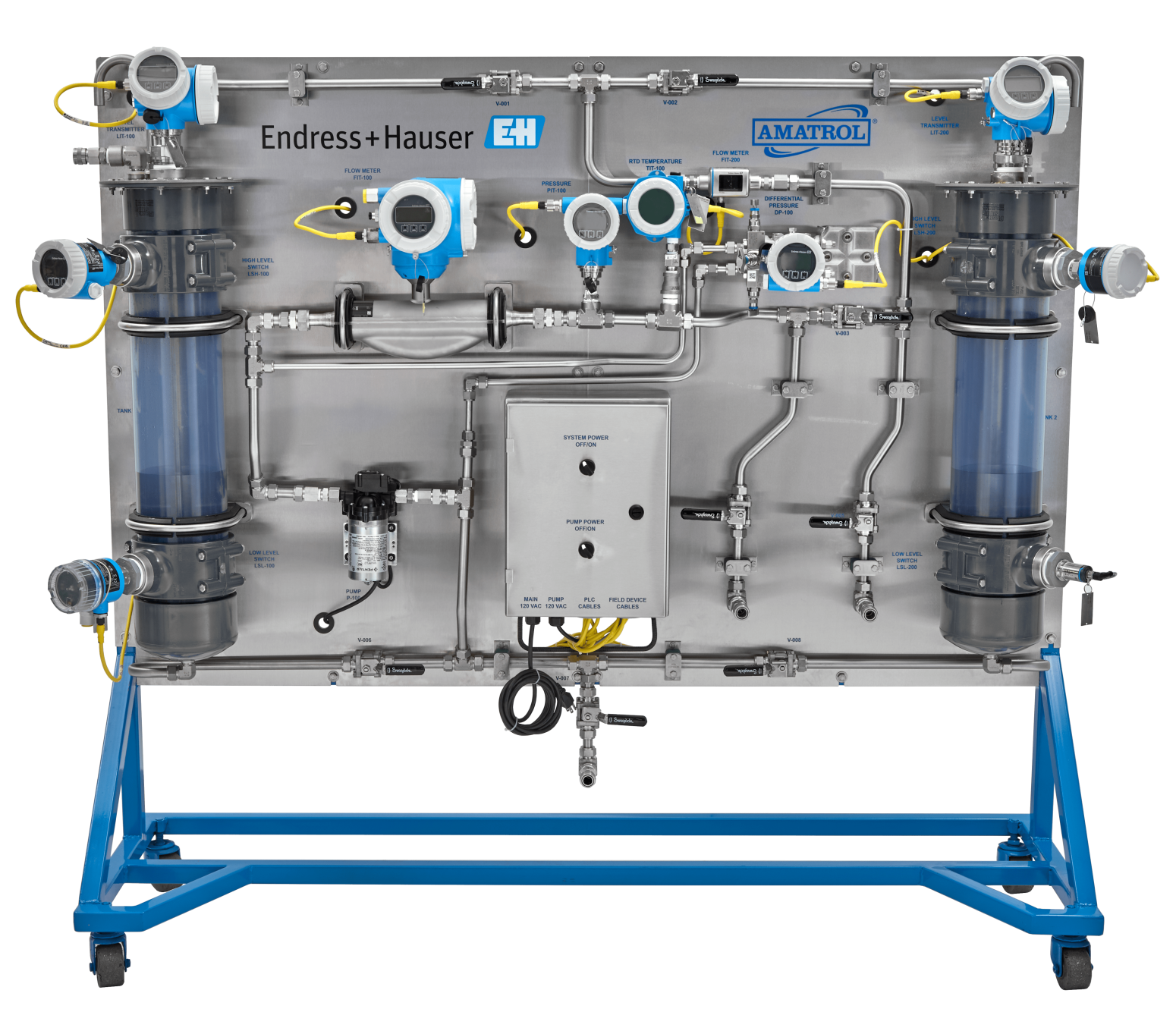 Amatrol T5600 Process Instrumentation Learning System with Endress+Hauser Components Process instrumentation training system with Endress+Hauser components on Amatrol T5600