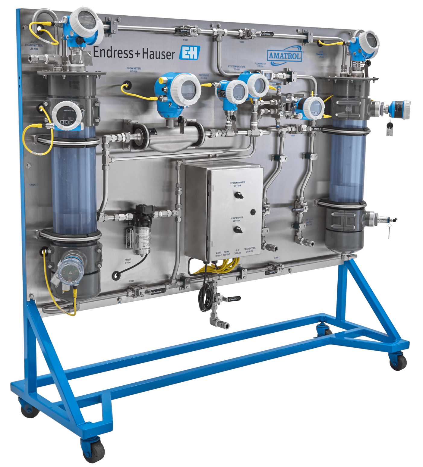 Amatrol Process Instrumentation Learning System T5600 with Endress+Hauser Components Amatrol T5600 Process Instrumentation Learning System with Endress+Hauser flow, level, pressure, and temperature instrumentation