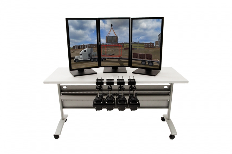 Lever Style Replica Controls - 3 Displays - Portrait Mode Simlog Heavy Equipment Simulators for Operator Training